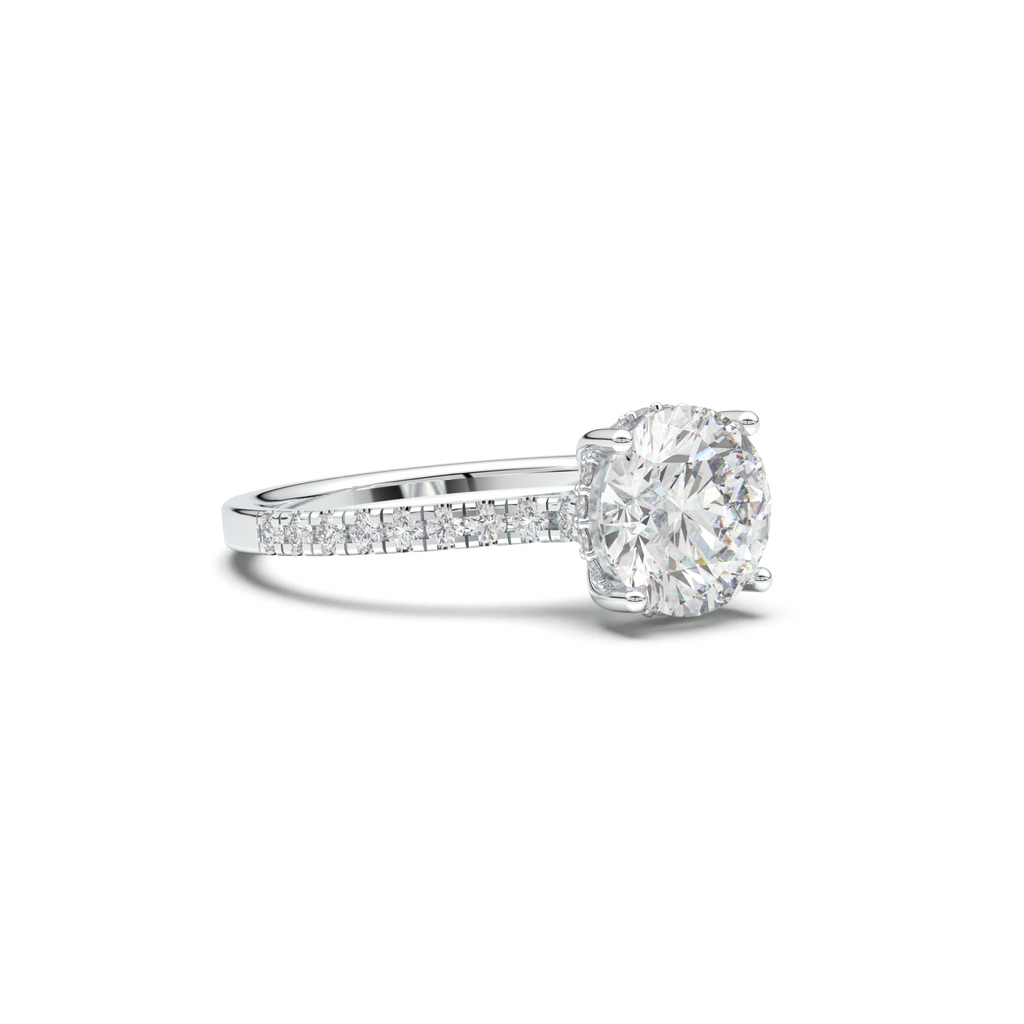 Round Pavé Engagement Ring