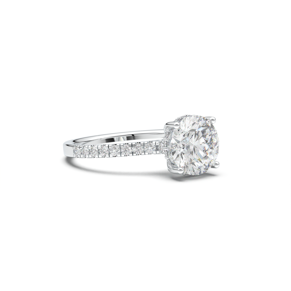 Round Pavé Engagement Ring