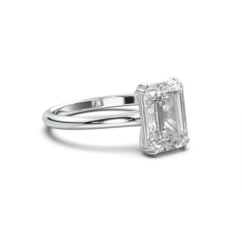 Emerald Solitaire Engagement Ring