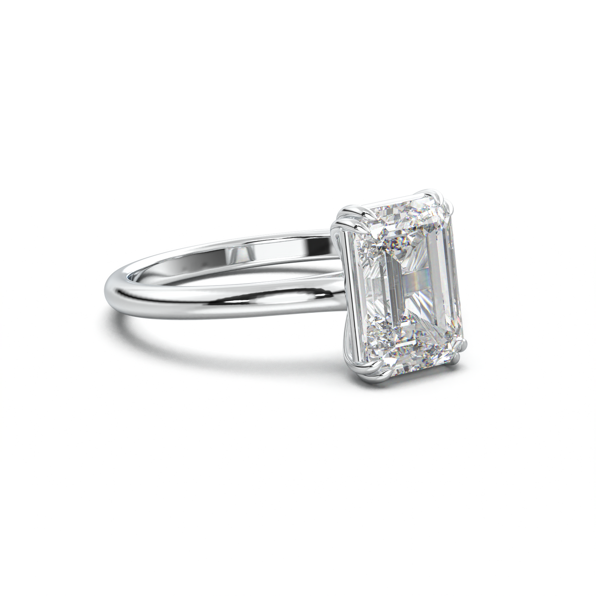 Emerald Solitaire Engagement Ring