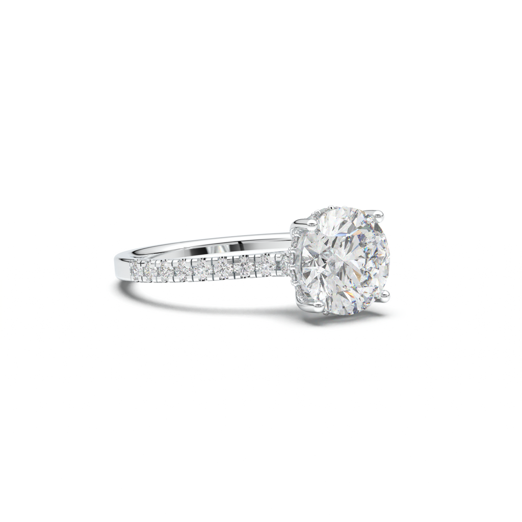 Round Pavé Engagement Ring