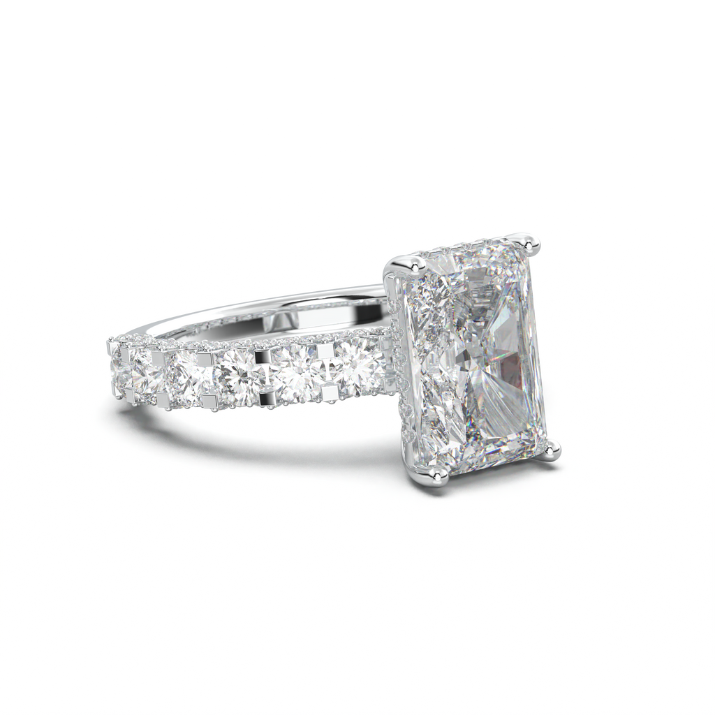 Radiant Diamond Band Engagement Ring
