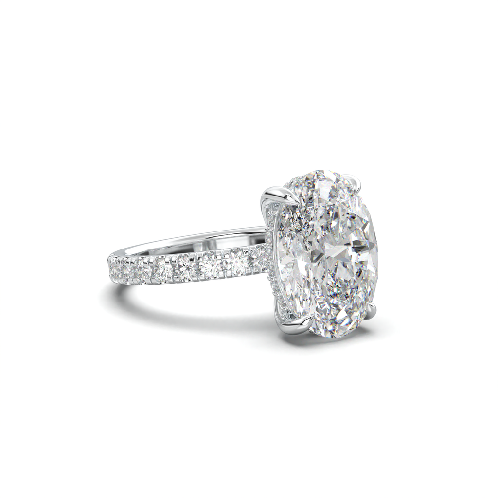 Oval Pavé Hidden Halo Engagement Ring