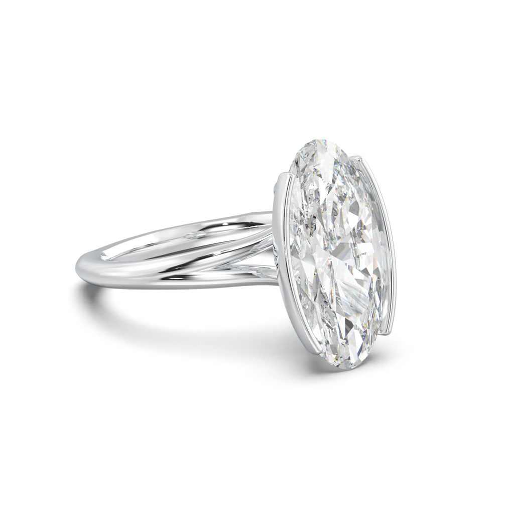 Moval Halo Pavé Engagement Ring