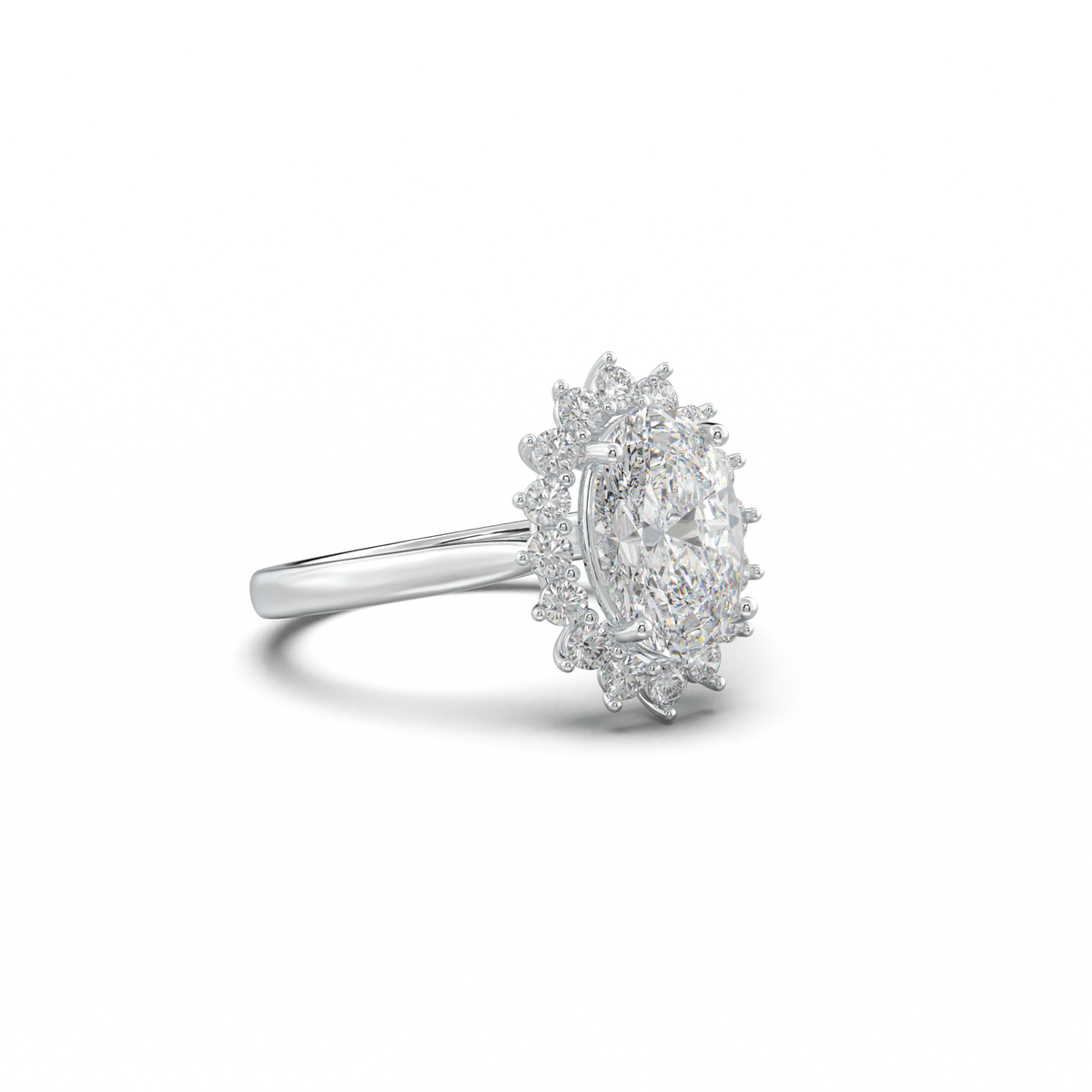 Oval Halo Engagement Ring