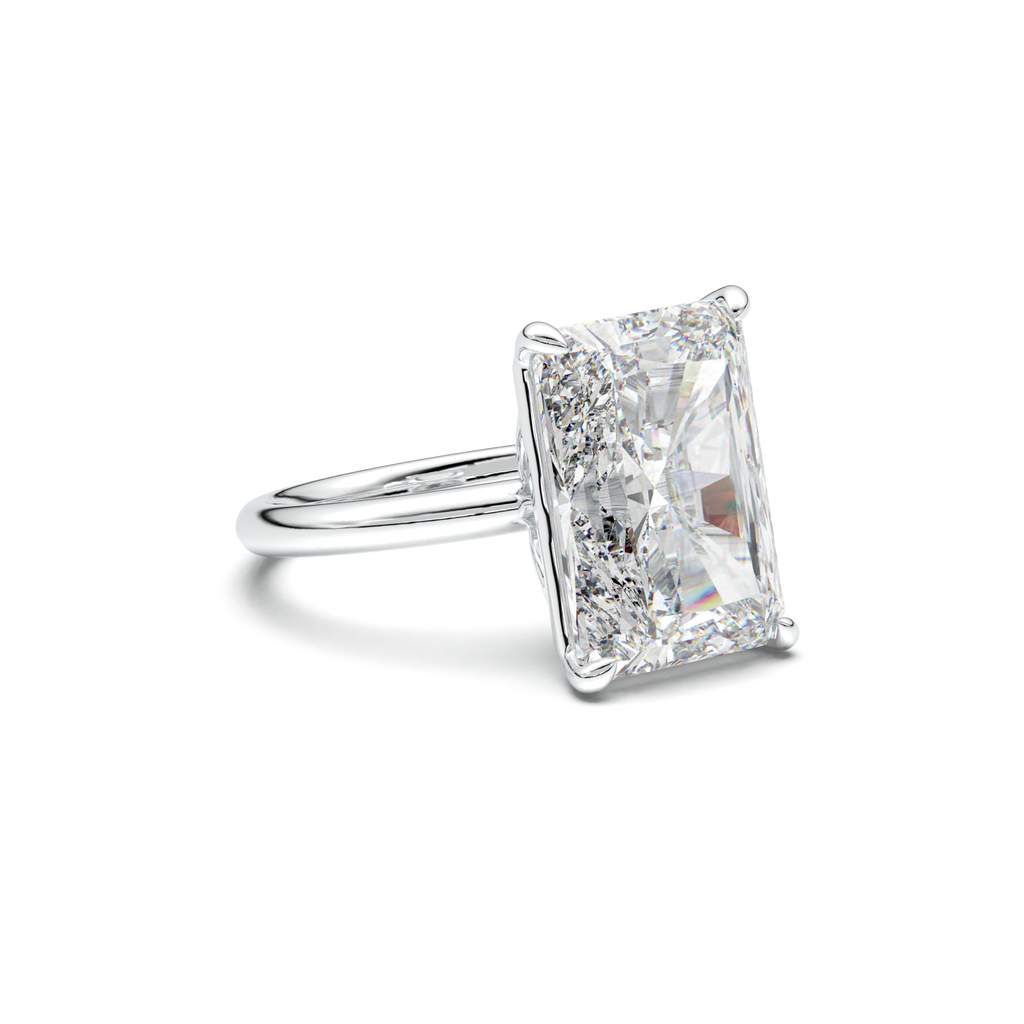 Radiant Solitaire Horseshoe Setting Engagement Ring