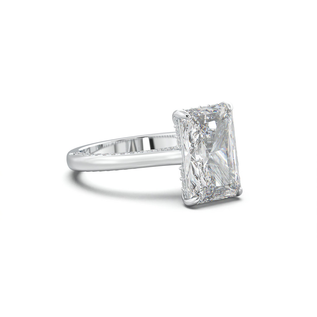 Radiant Pavé Hidden Halo Engagement Ring