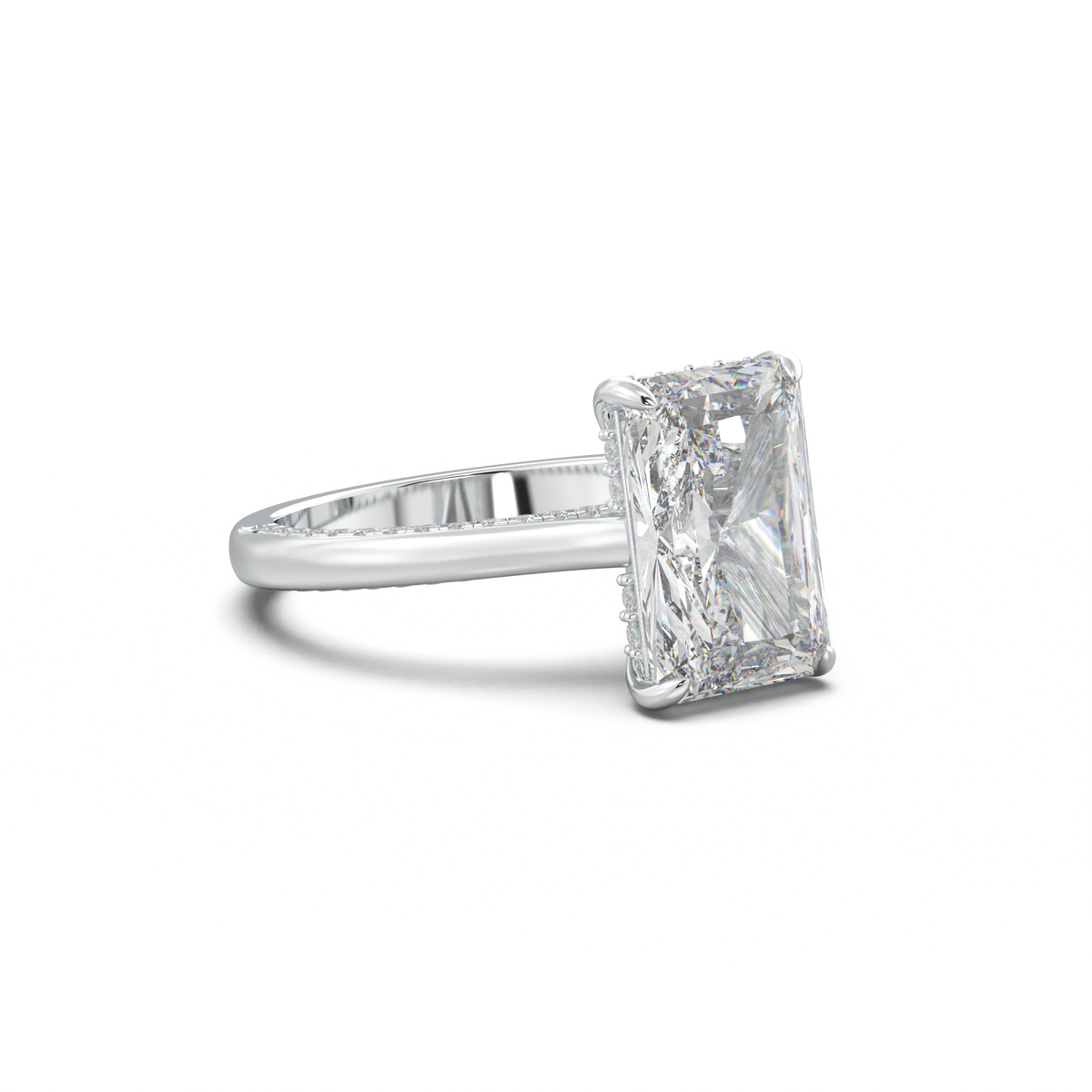 Radiant Pavé Hidden Halo Engagement Ring