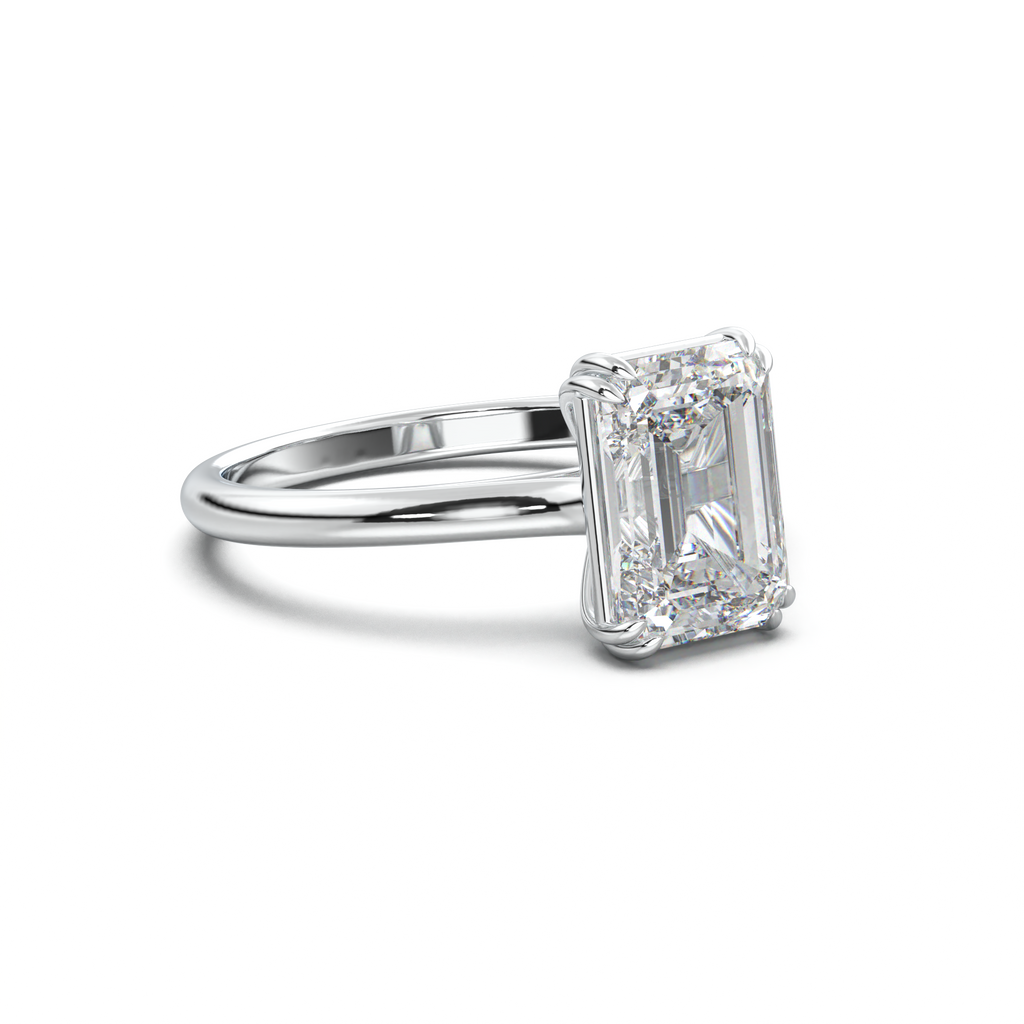 Emerald Solitaire Engagement Ring