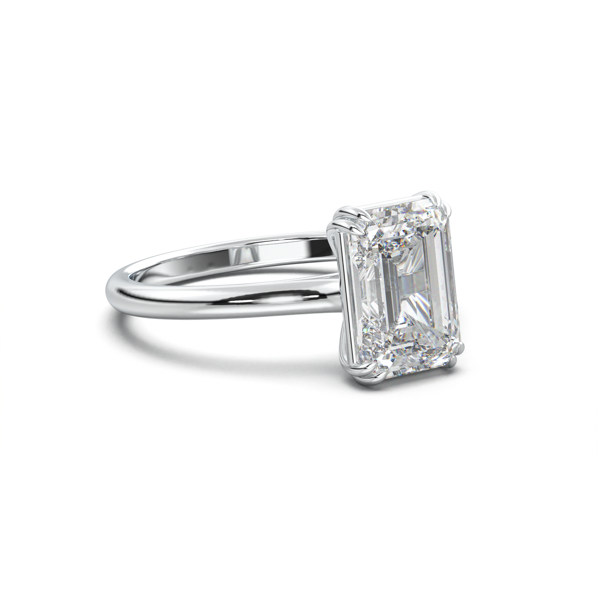 Emerald Solitaire Engagement Ring