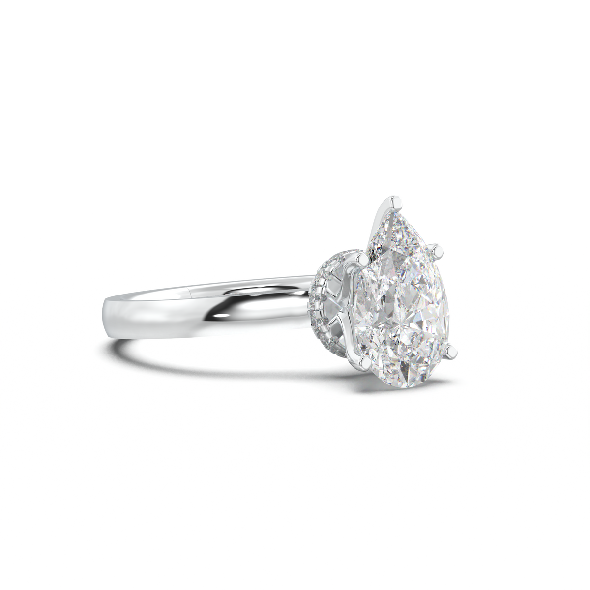 Cushion Hidden Pavé Engagement Ring