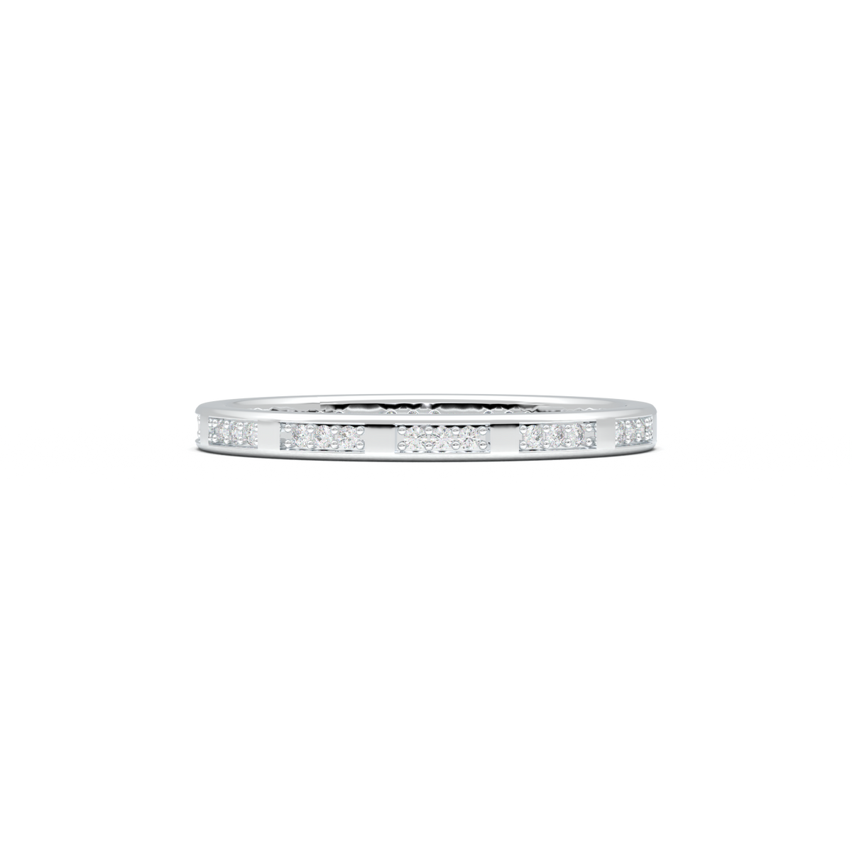 Geometric Round Diamond Wedding Band