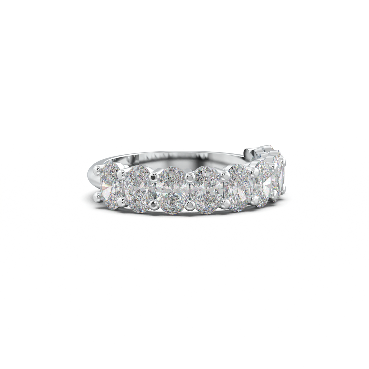 Nine-Oval Half-Eternity Wedding Band