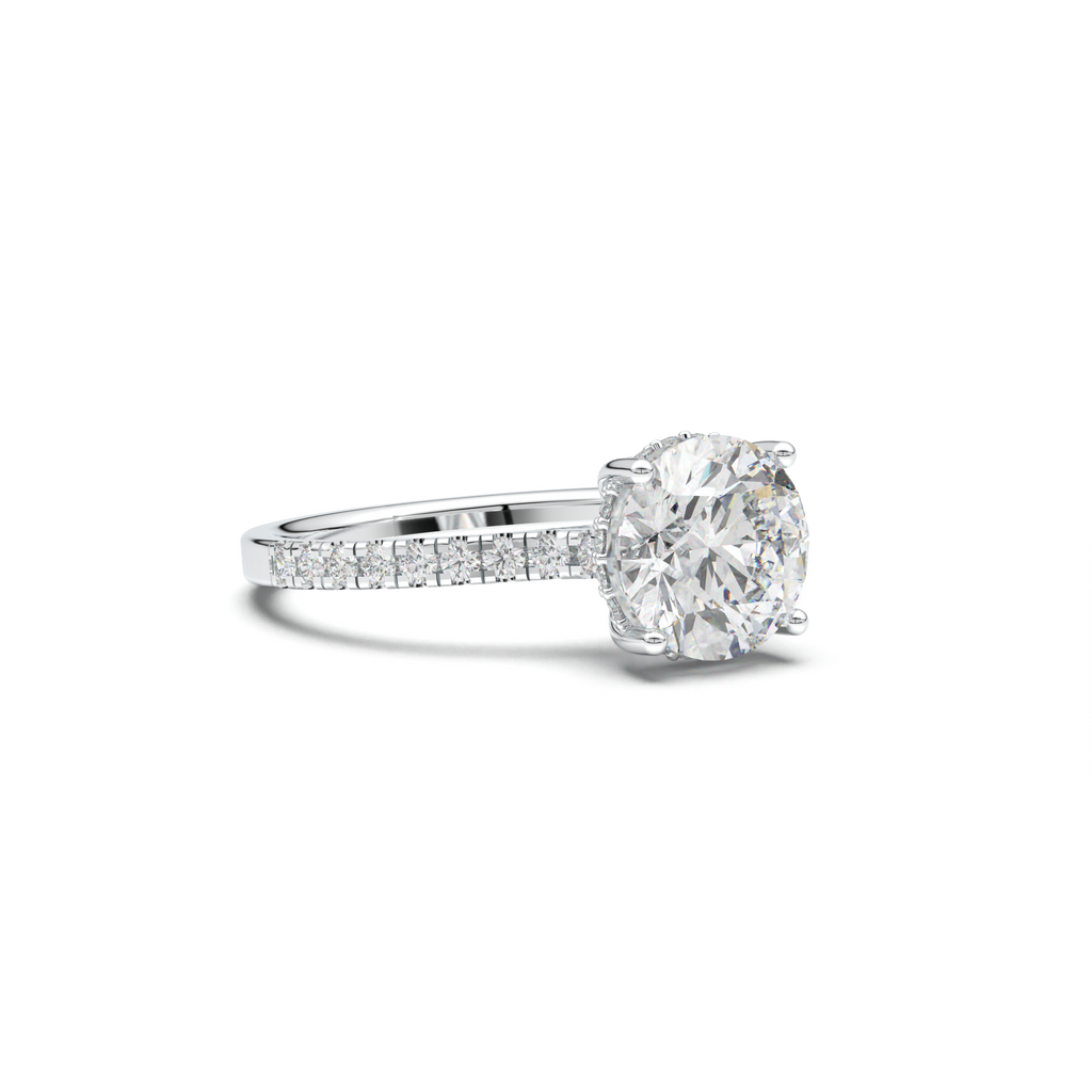 Round Pavé Engagement Ring
