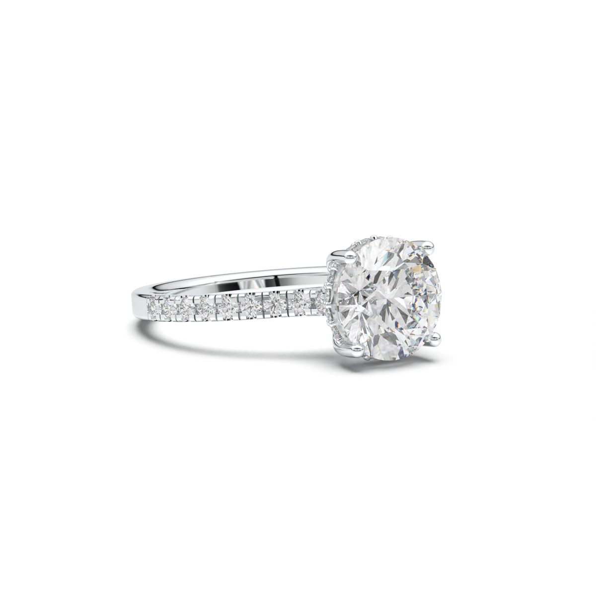 Round Pavé Engagement Ring