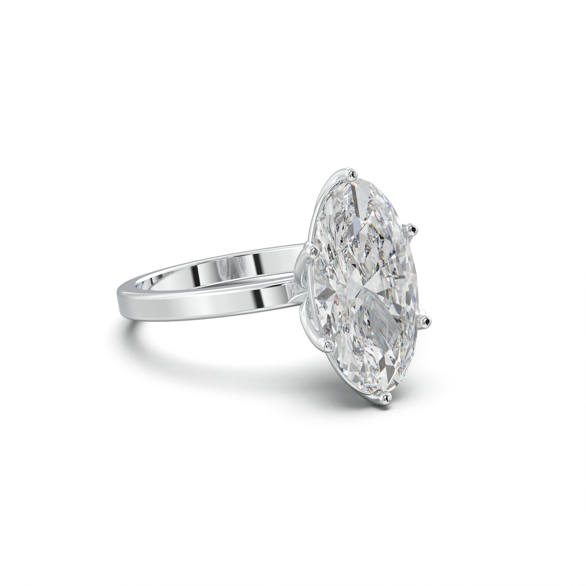 Oval Diamond-Accent Gallery Engagement Ring