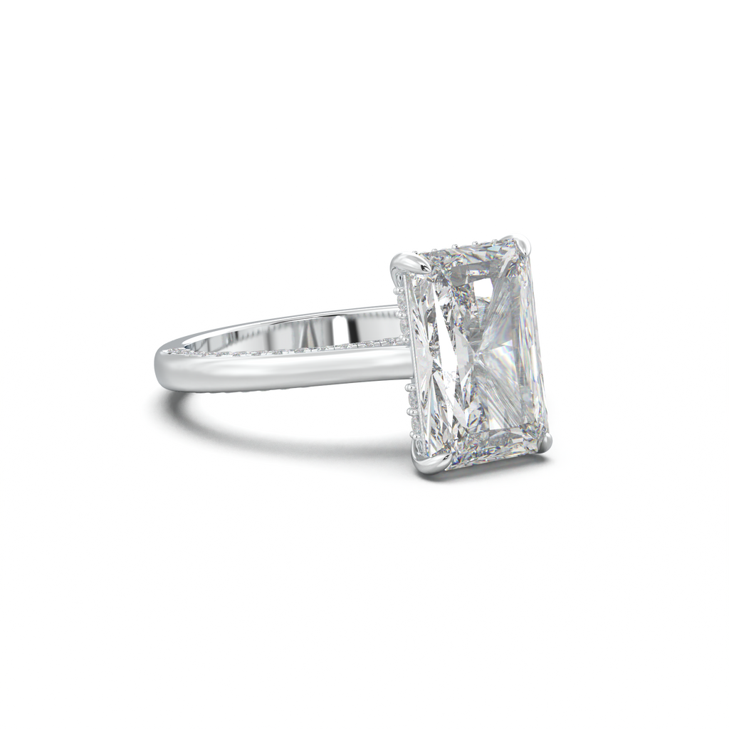 Radiant Pavé Hidden Halo Engagement Ring