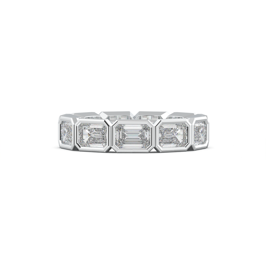 Emerald-Cut Bezel-Style Eternity Wedding Band
