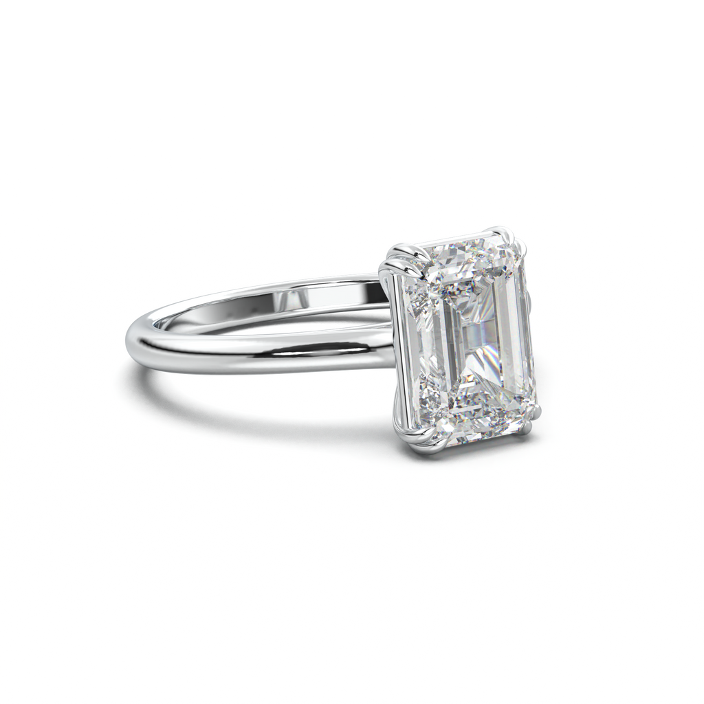 Emerald Solitaire Engagement Ring
