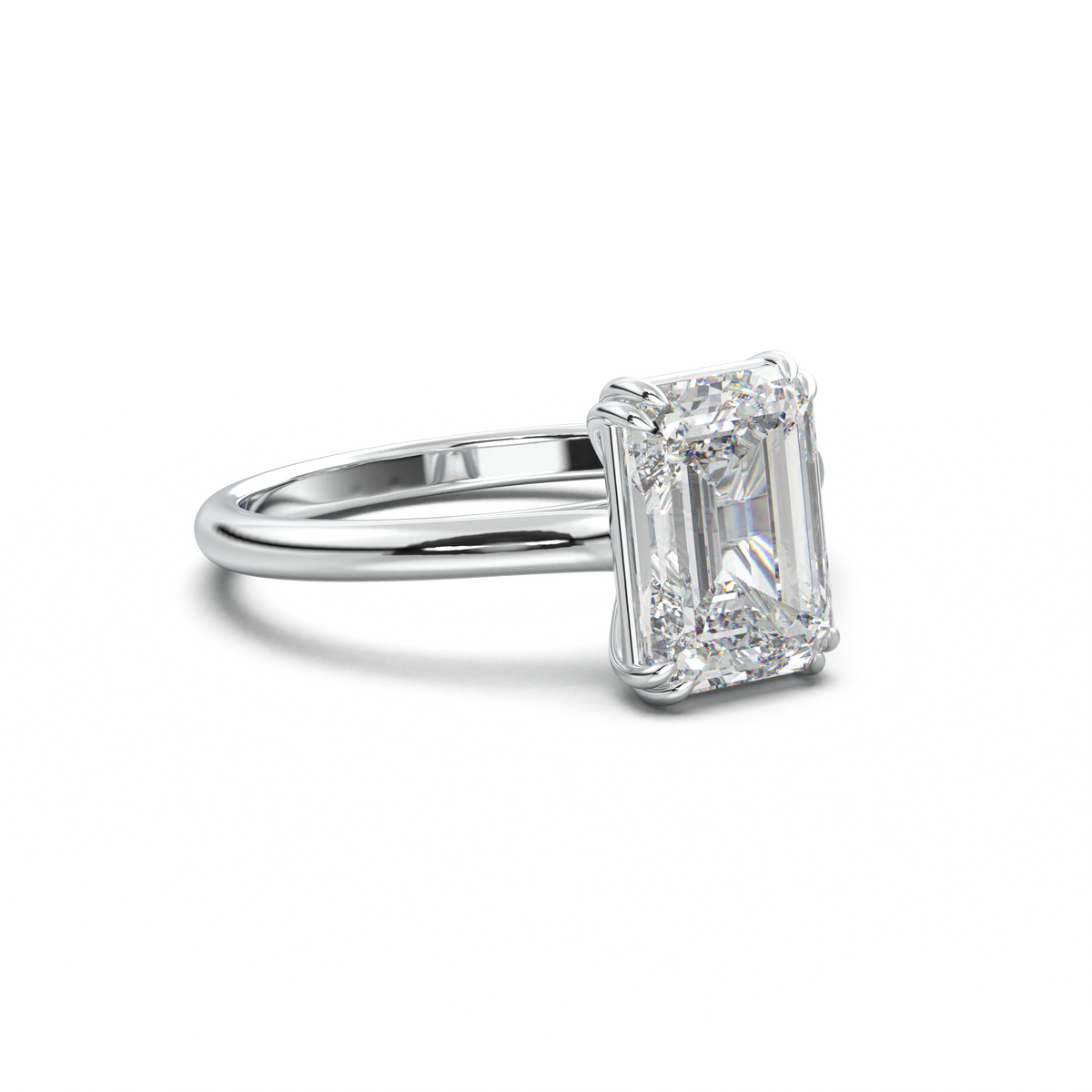 Emerald Solitaire Engagement Ring