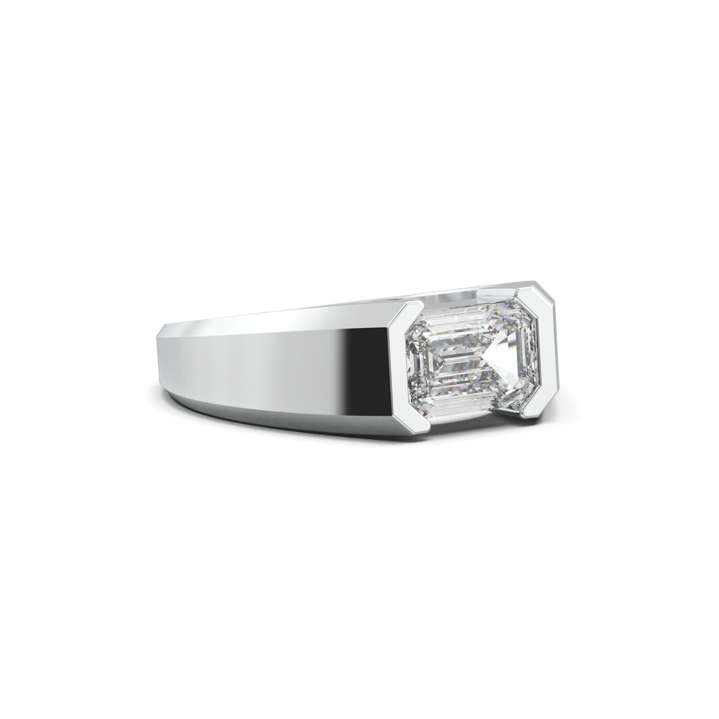 East-West Emerald Men's Ring