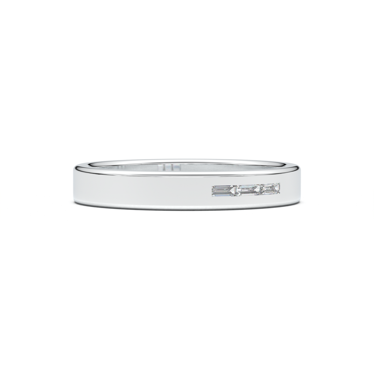 Horizontal Baguette Trio Men's Band