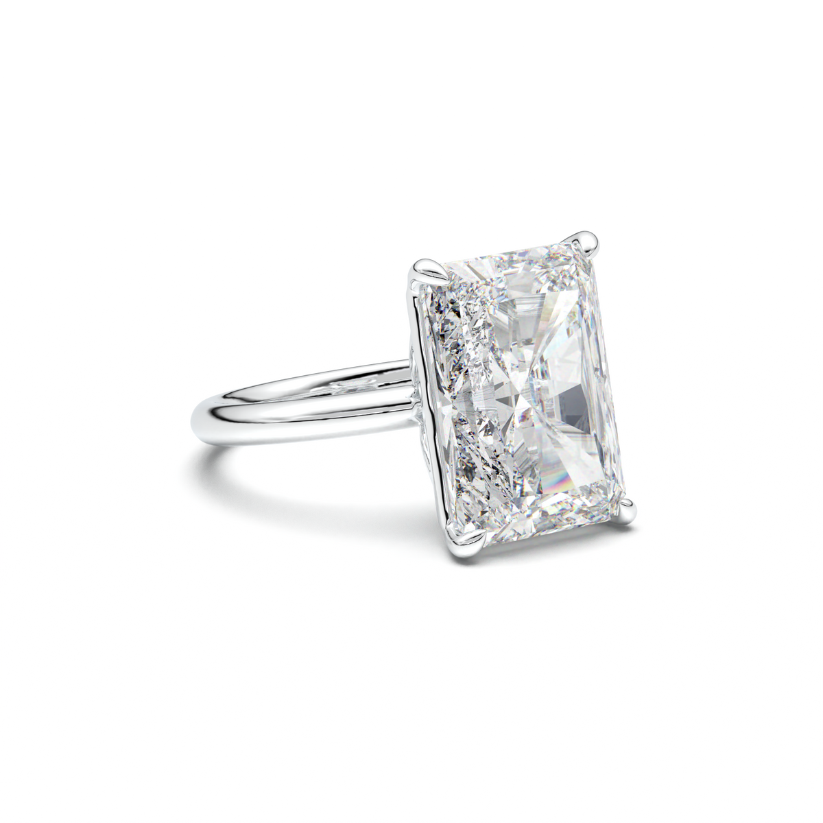 Radiant Solitaire Horseshoe Setting Engagement Ring