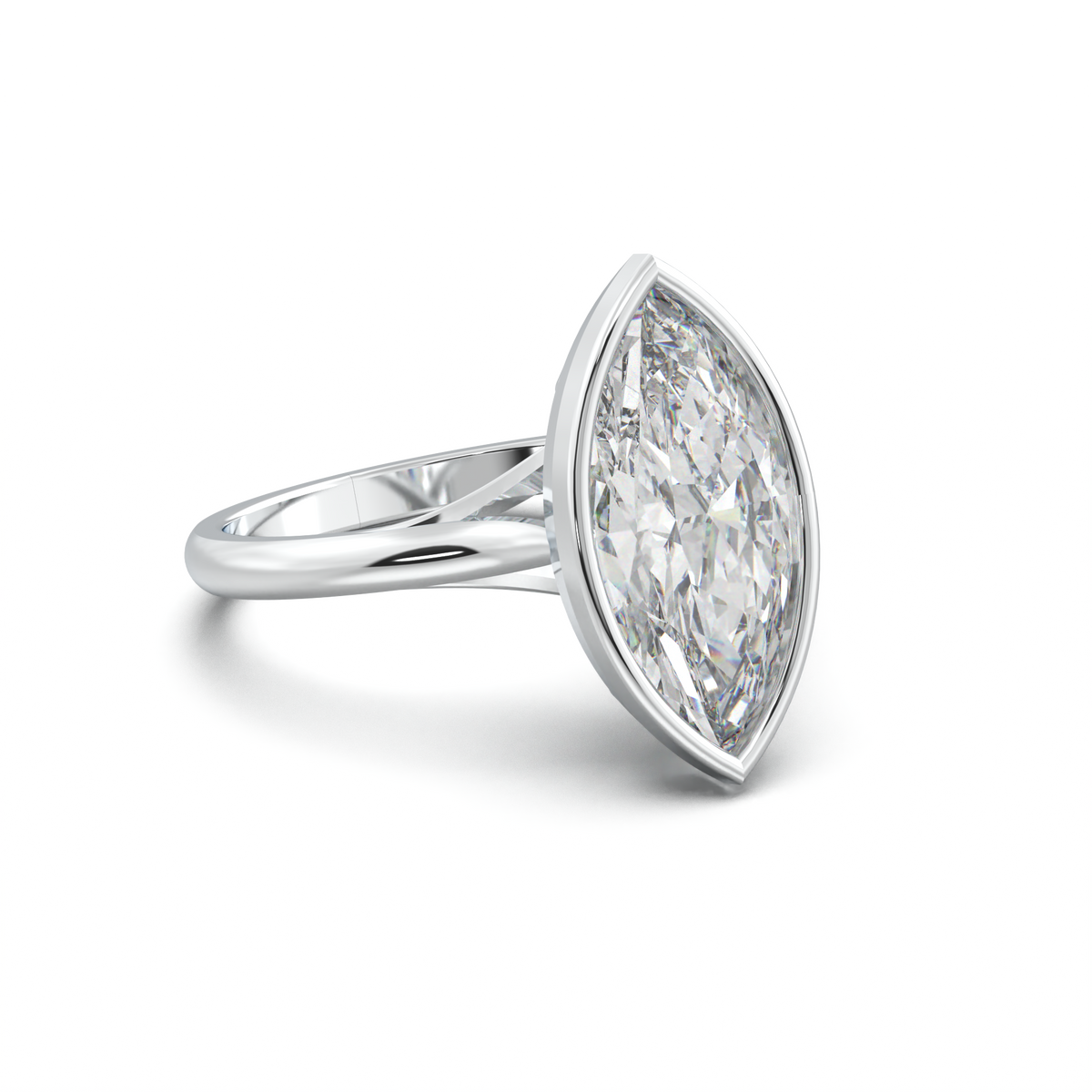 Marquise Bezel Solitaire Engagement Ring