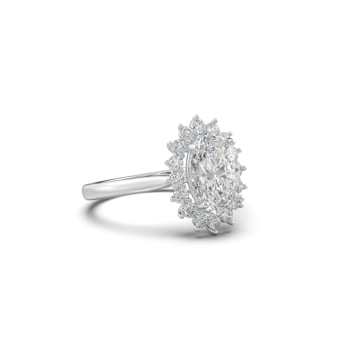 Oval Halo Engagement Ring