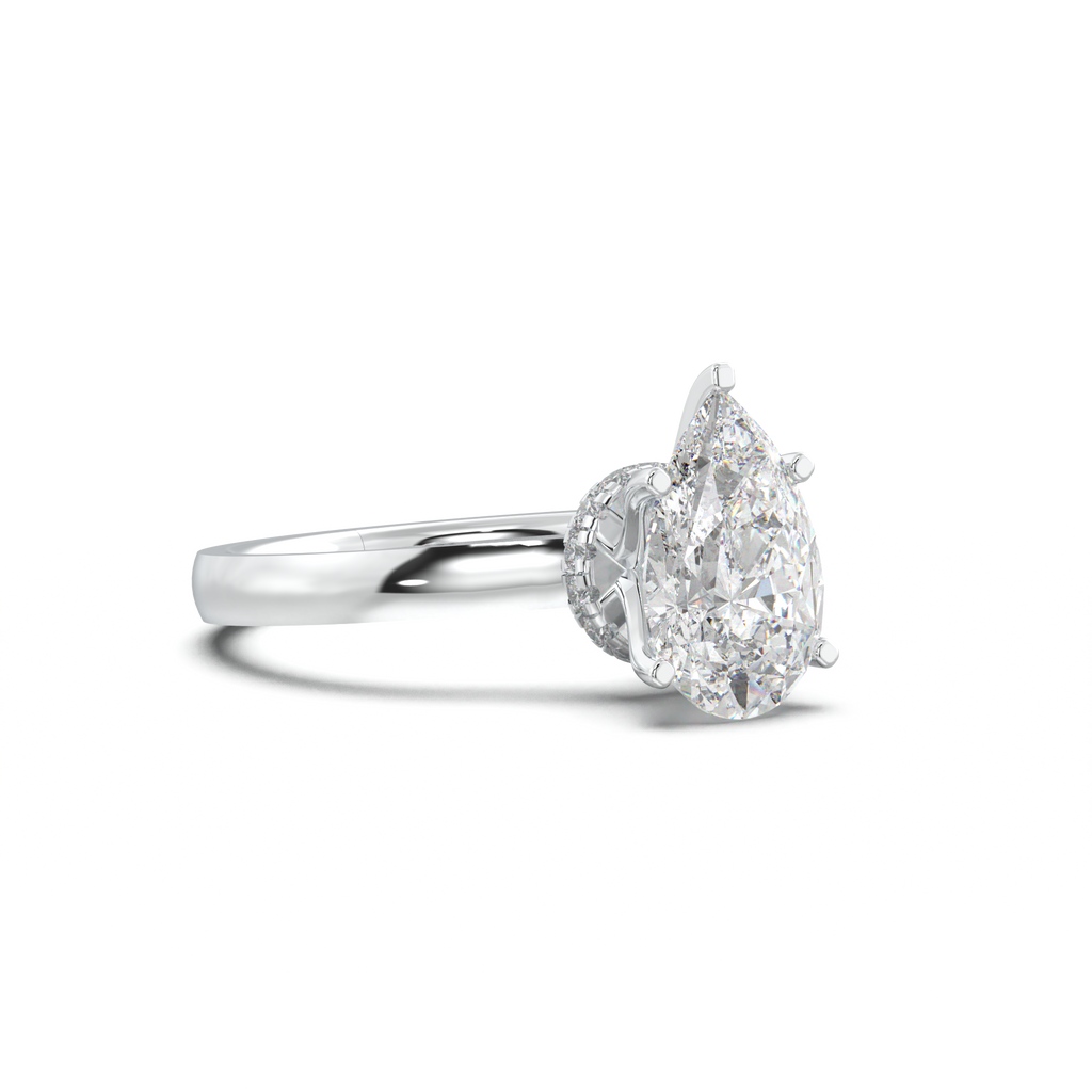 Round Hidden Halo Engagement Ring