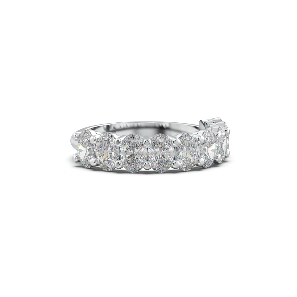 Nine-Oval Half-Eternity Wedding Band