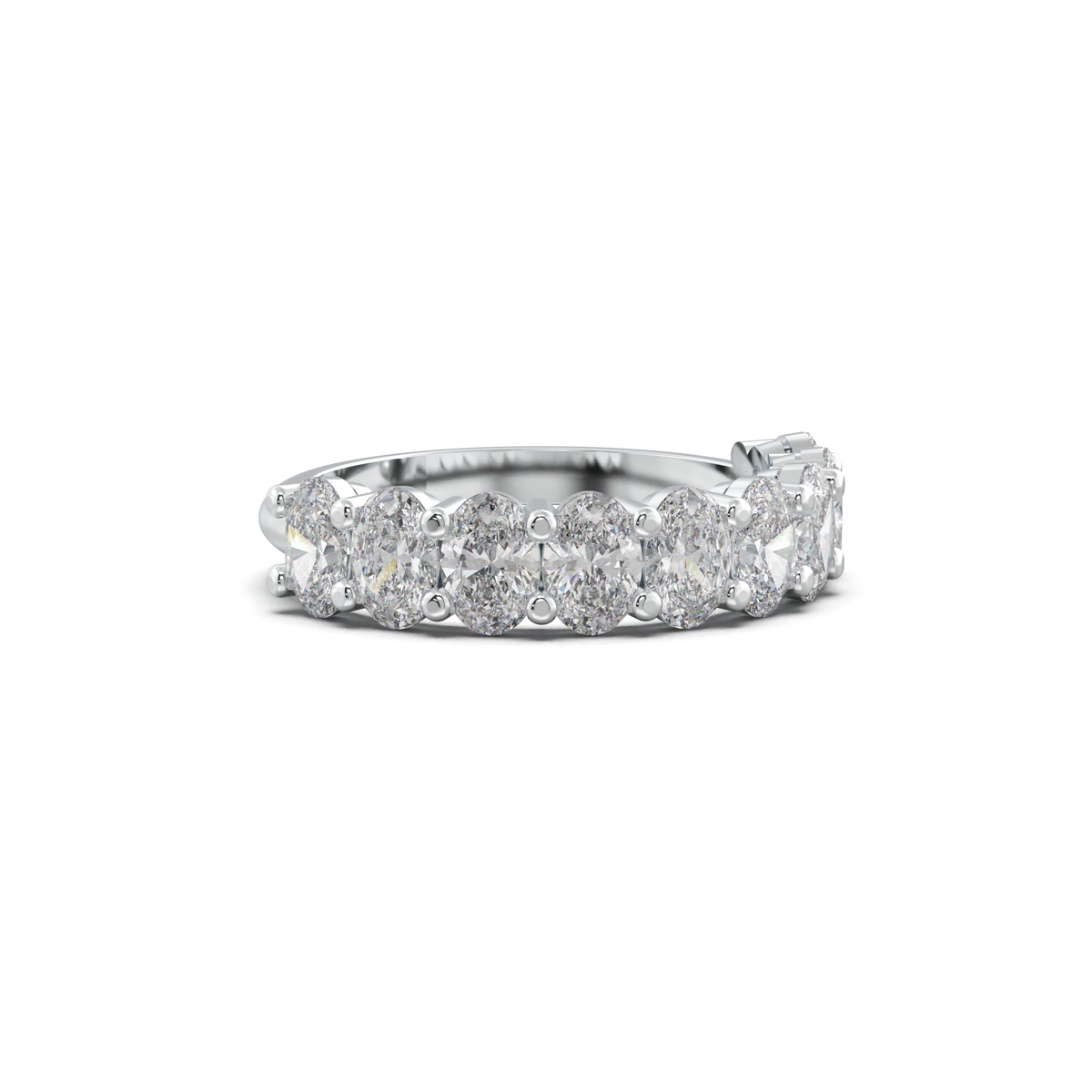 Nine-Oval Half-Eternity Wedding Band