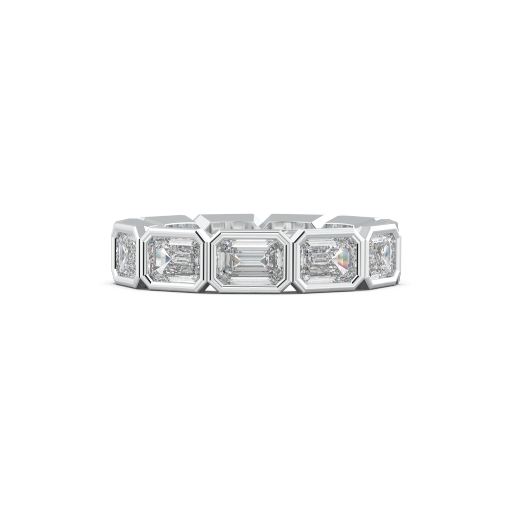 Emerald-Cut Bezel-Style Eternity Wedding Band