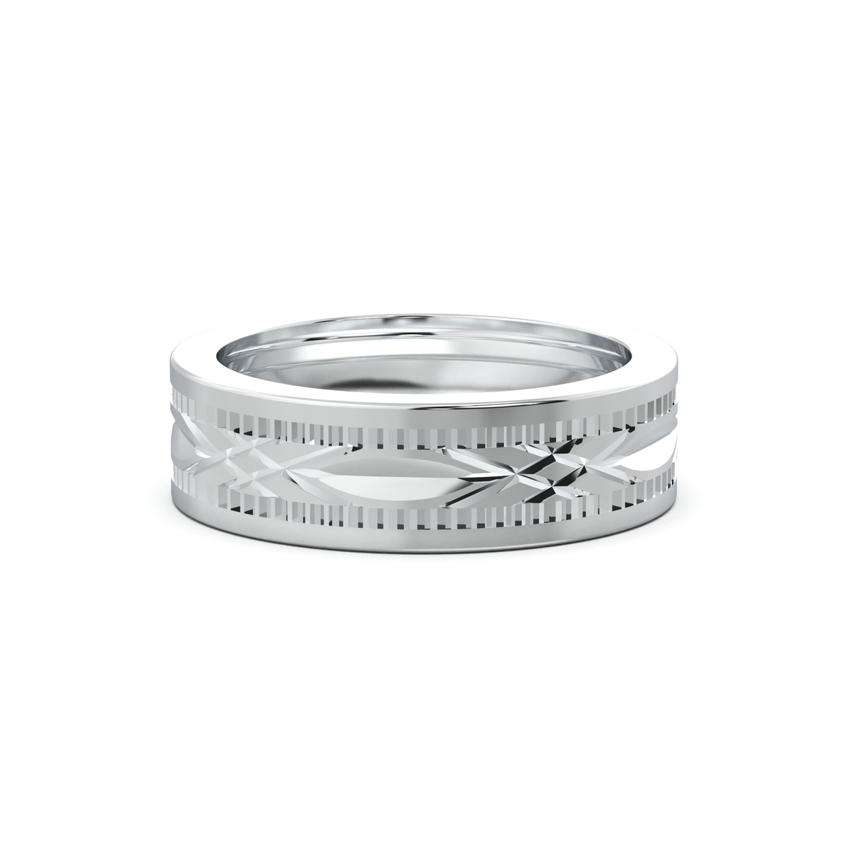 Engraved Geometric Men's Band