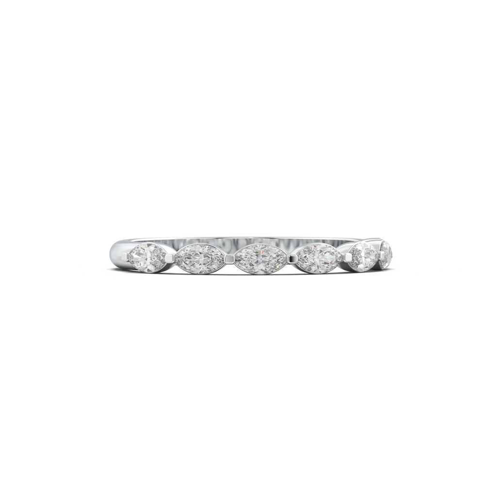 East-West Marquise Half-Eternity Wedding Band