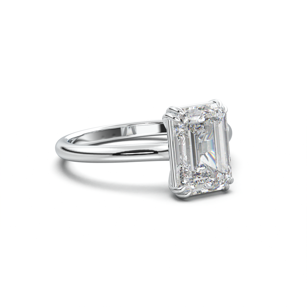 Emerald Solitaire Engagement Ring