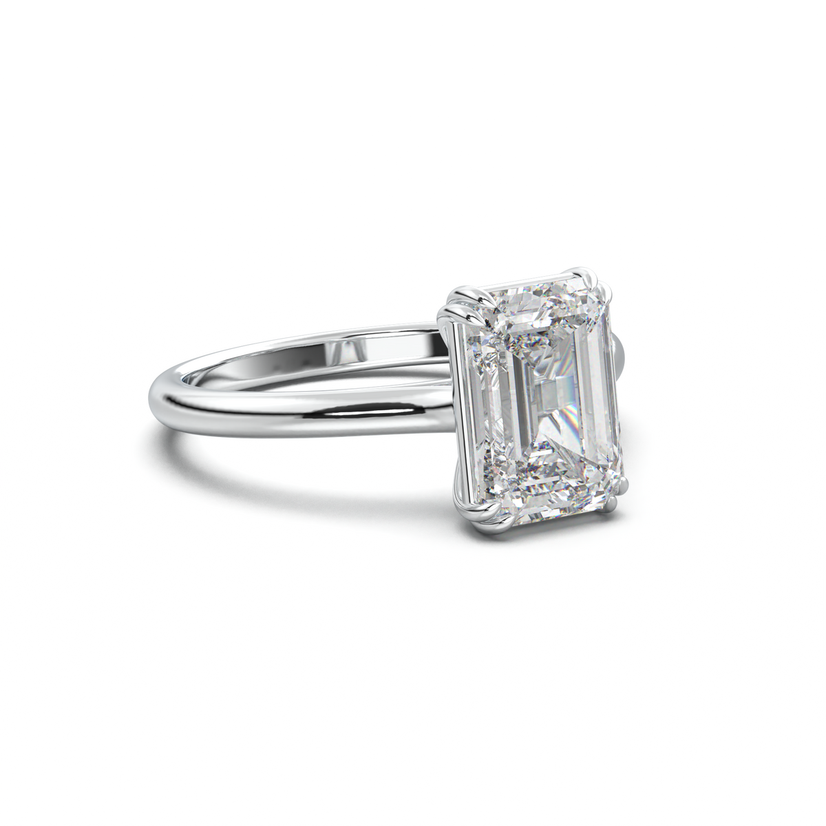 Emerald Solitaire Engagement Ring