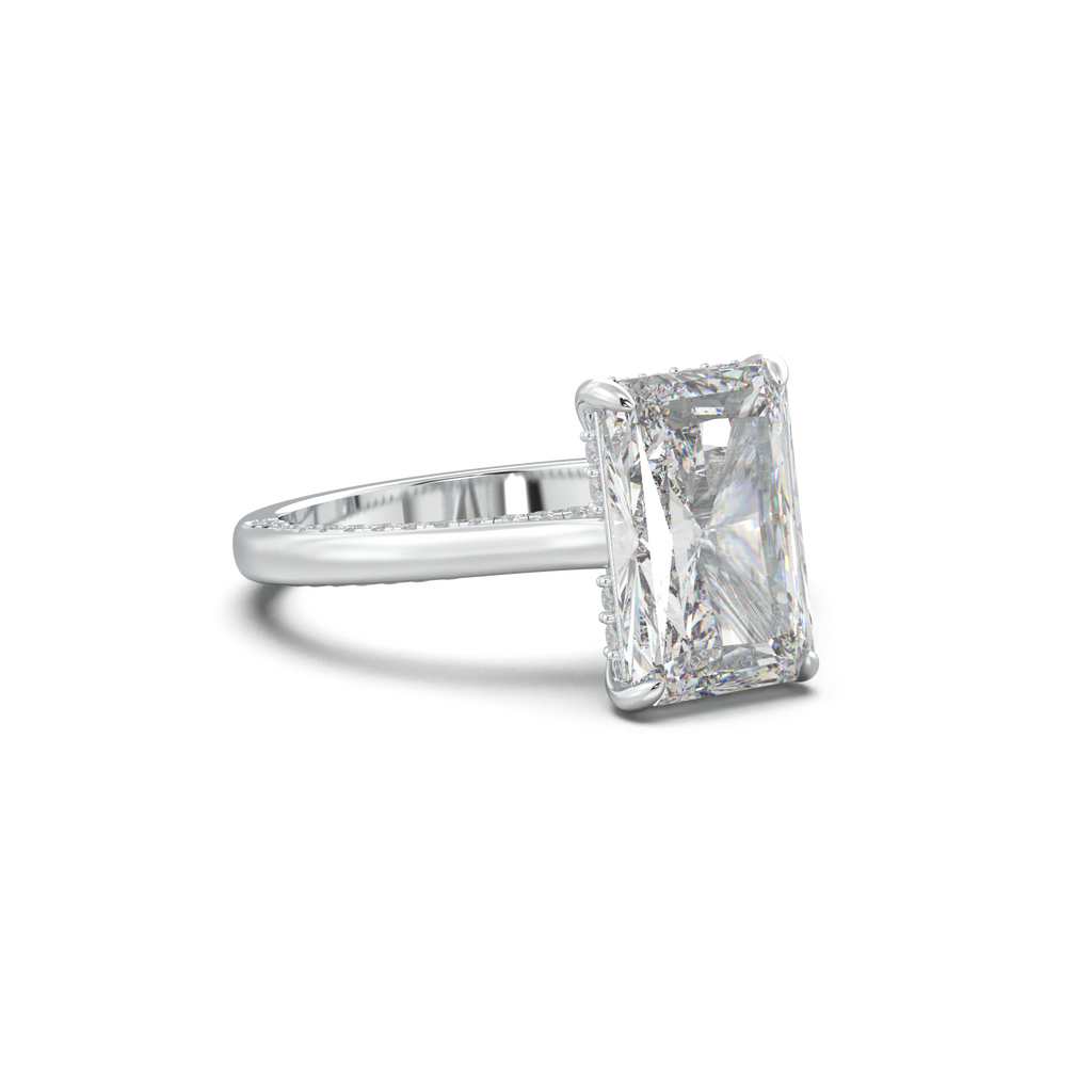 Radiant Pavé Hidden Halo Engagement Ring