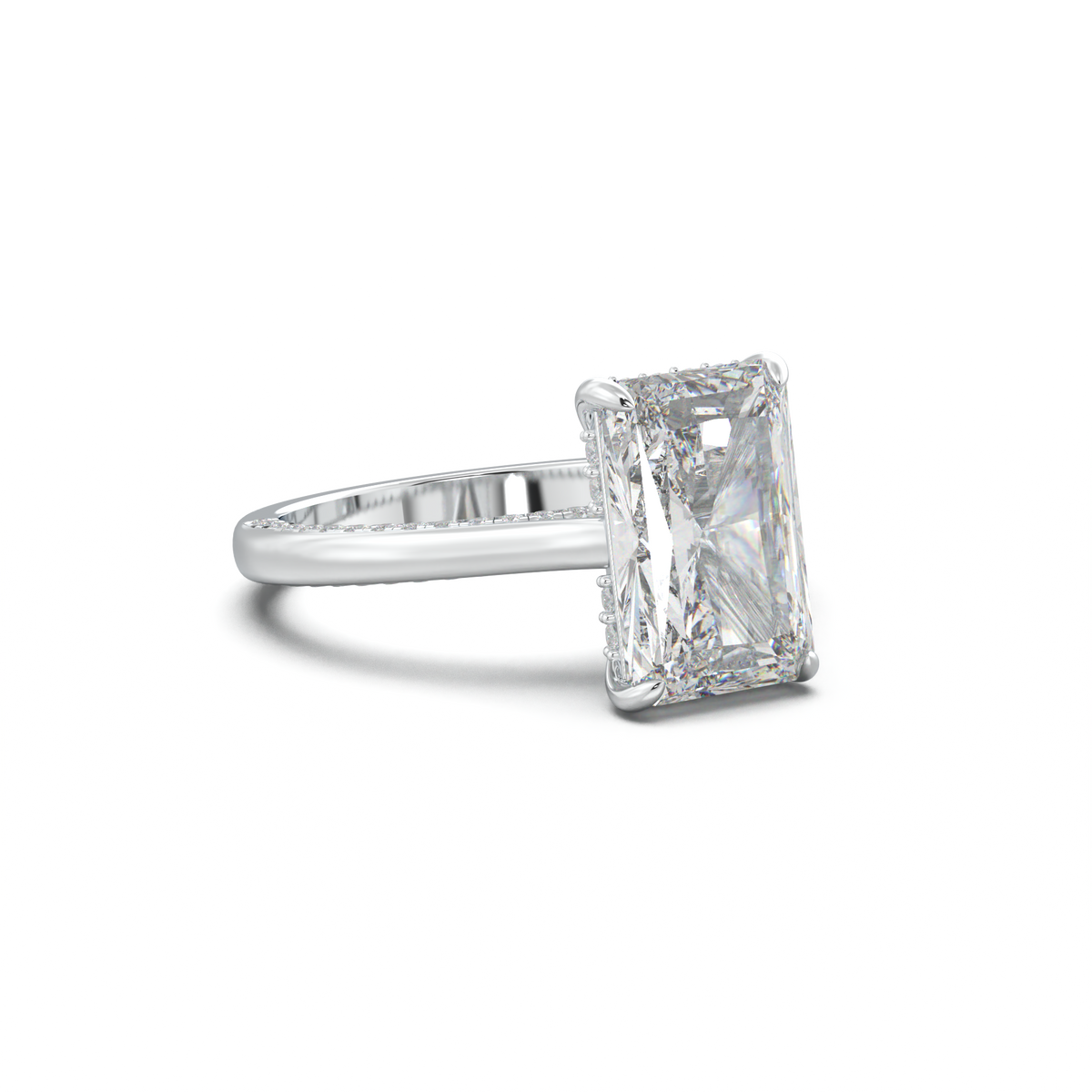 Radiant Pavé Hidden Halo Engagement Ring
