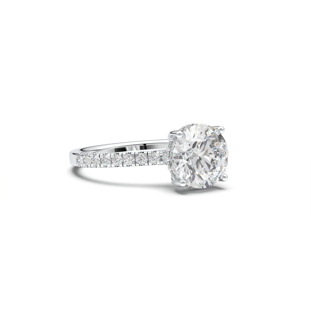 Round Pavé Engagement Ring