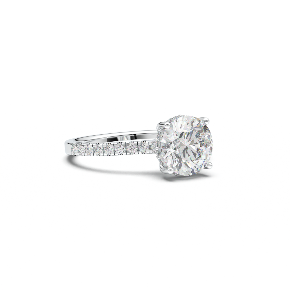 Round Pavé Engagement Ring