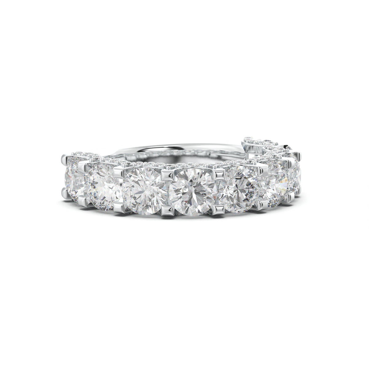 Round Diamond Pavé-Edge Wedding Band