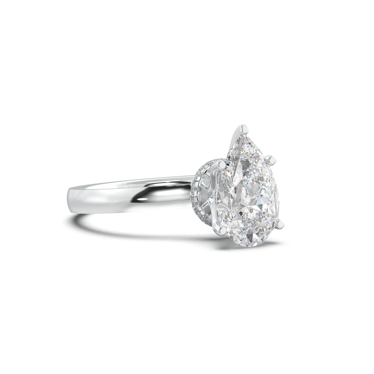 Cushion Hidden Pavé Engagement Ring