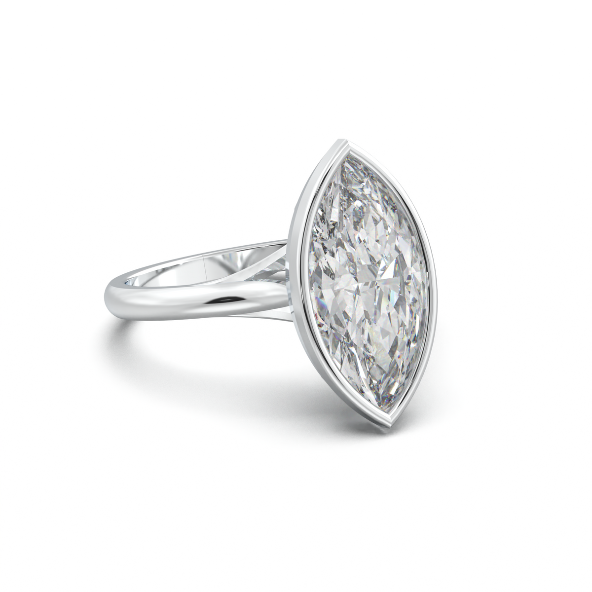 Marquise Bezel Solitaire Engagement Ring