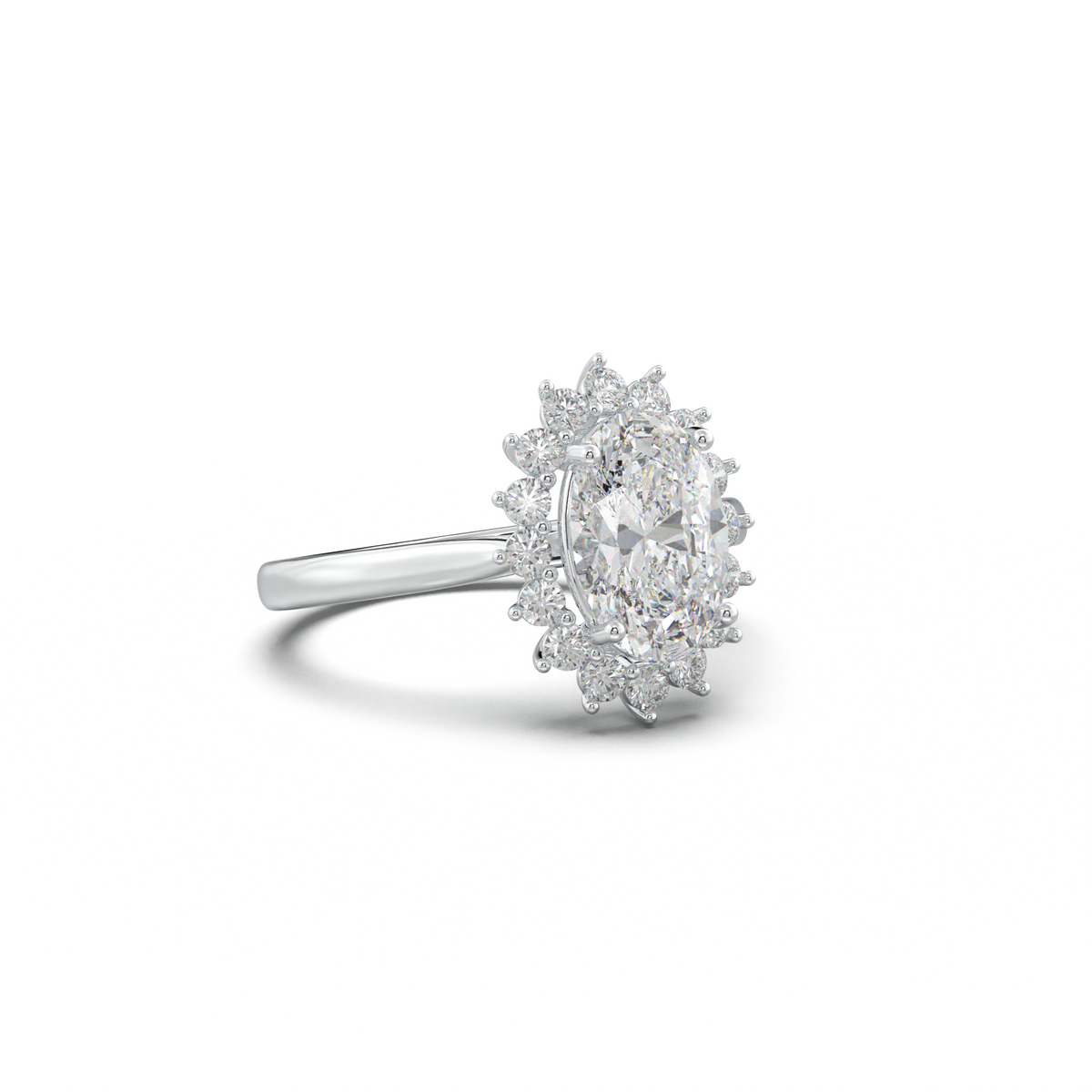 Oval Halo Engagement Ring