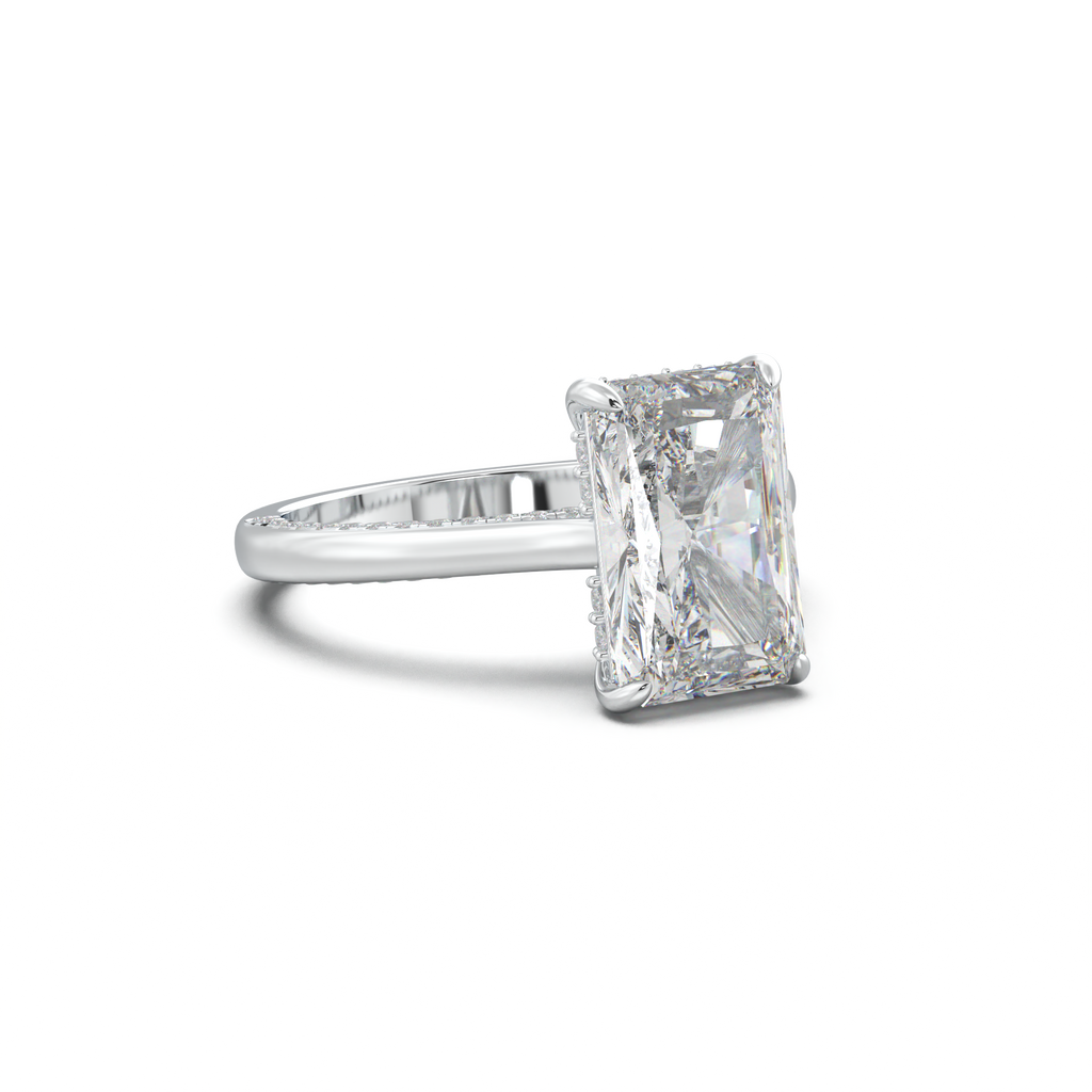 Radiant Pavé Hidden Halo Engagement Ring