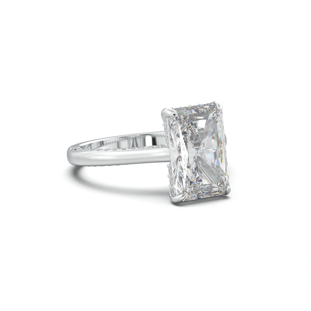 Radiant Pavé Hidden Halo Engagement Ring