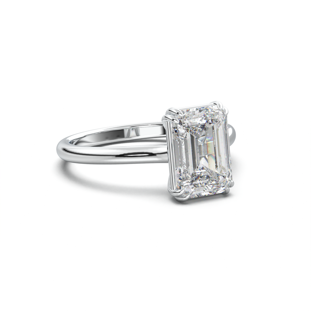 Emerald Solitaire Engagement Ring