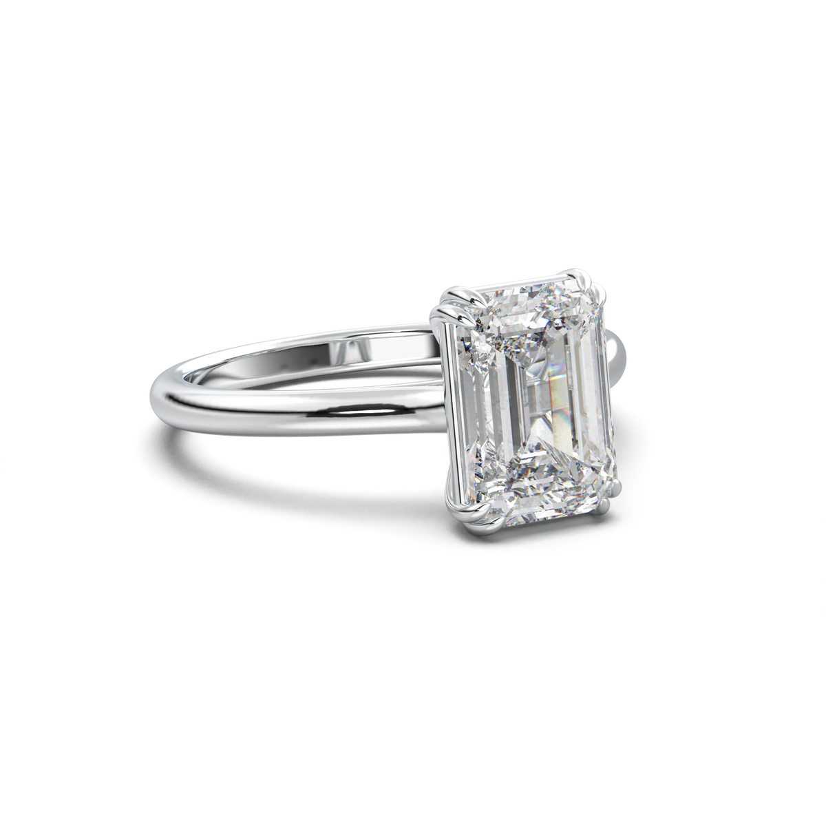 Emerald Solitaire Engagement Ring