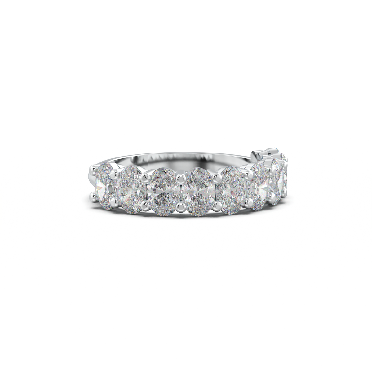 Nine-Oval Half-Eternity Wedding Band